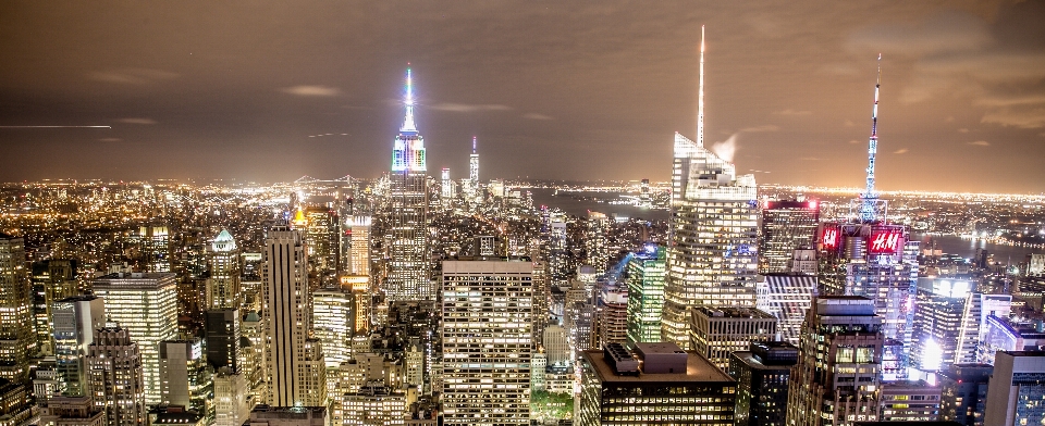 Architecture skyline night city