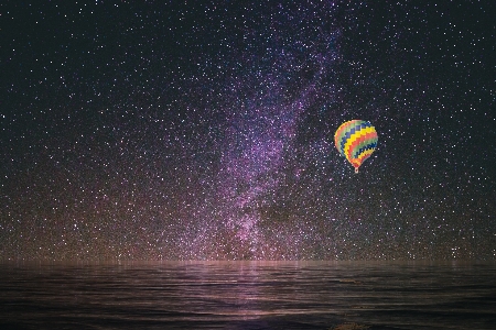 Night star hot air balloon atmosphere Photo