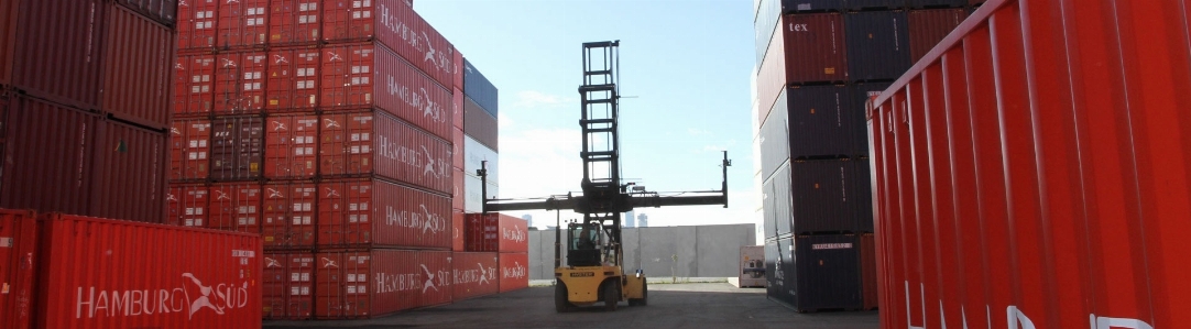 Facade shipping container warehouse port melbourne Photo