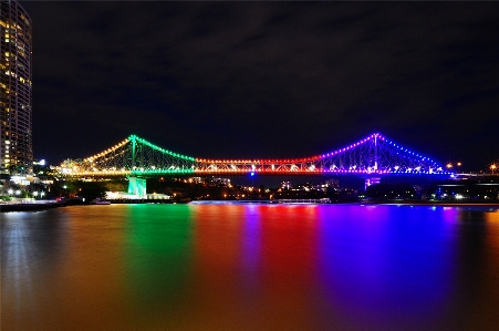 Photo Lumière pont ligne d'horizon nuit