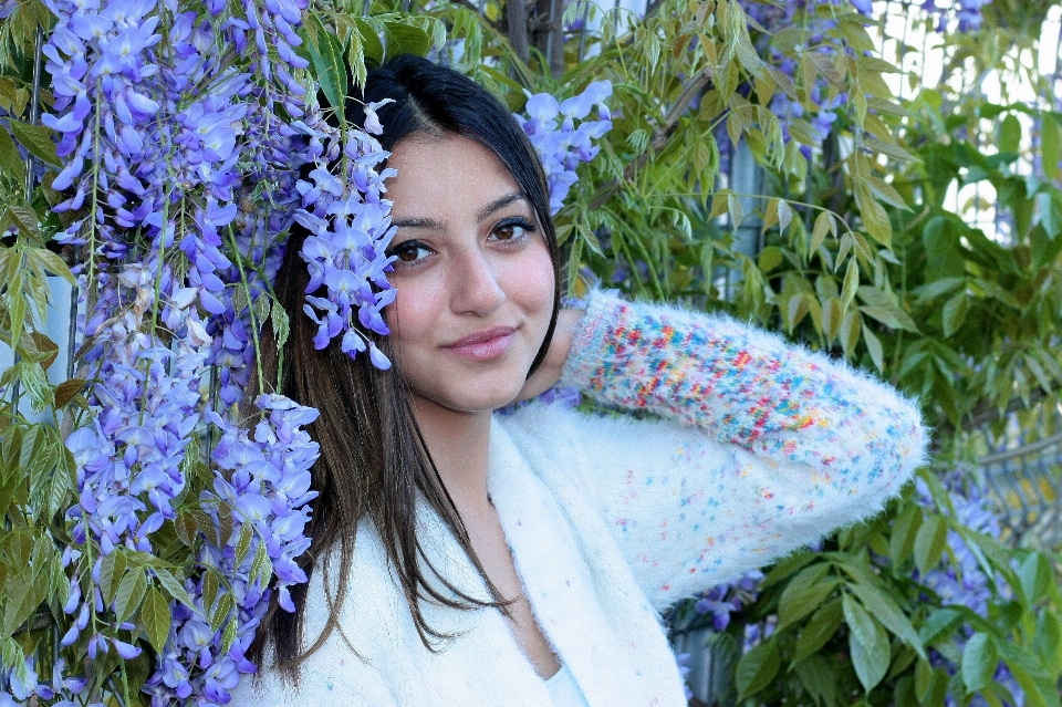 Fence plant girl woman