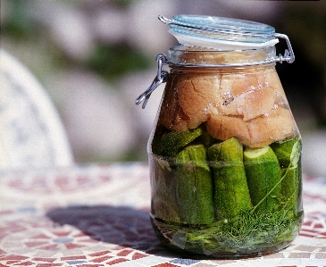 Glass jar dish food Photo