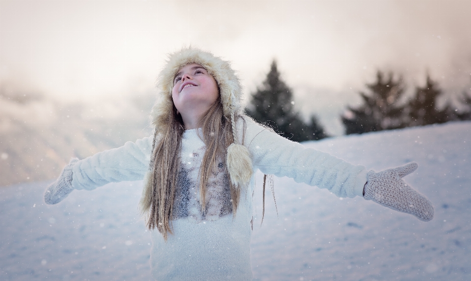 Person snow winter girl