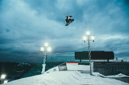 Snow winter sky jump Photo