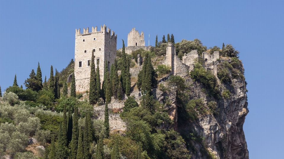 Rock mountain building chateau