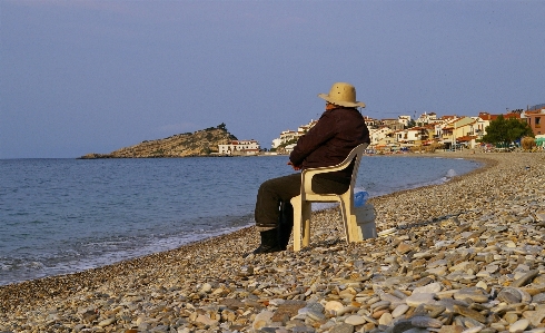 Man beach landscape sea Photo