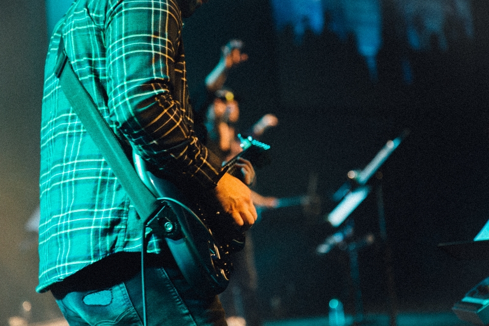 Musik gitarre konzert blau