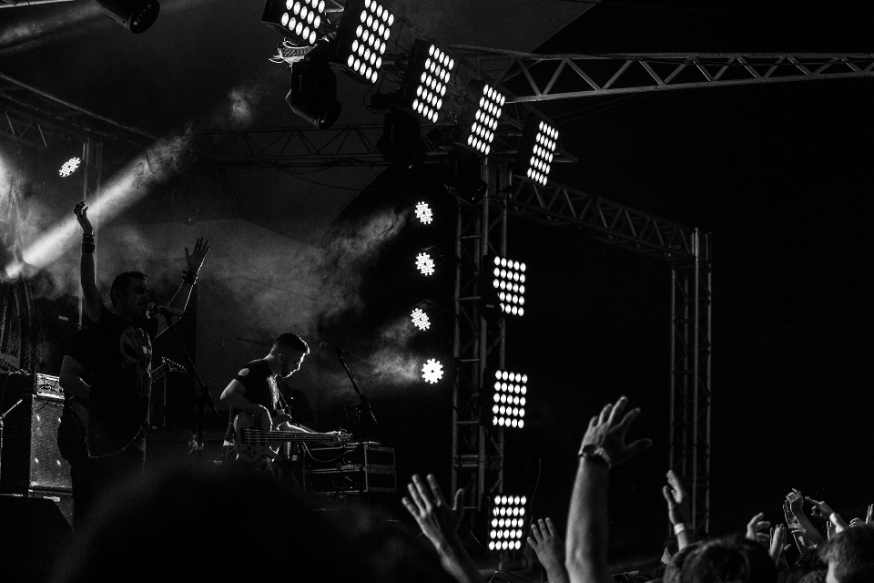 Rock music light black and white