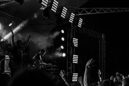 Rock music light black and white Photo