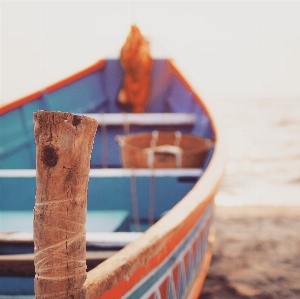 Beach sand wood boat Photo