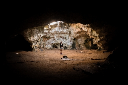 Rock person light night Photo