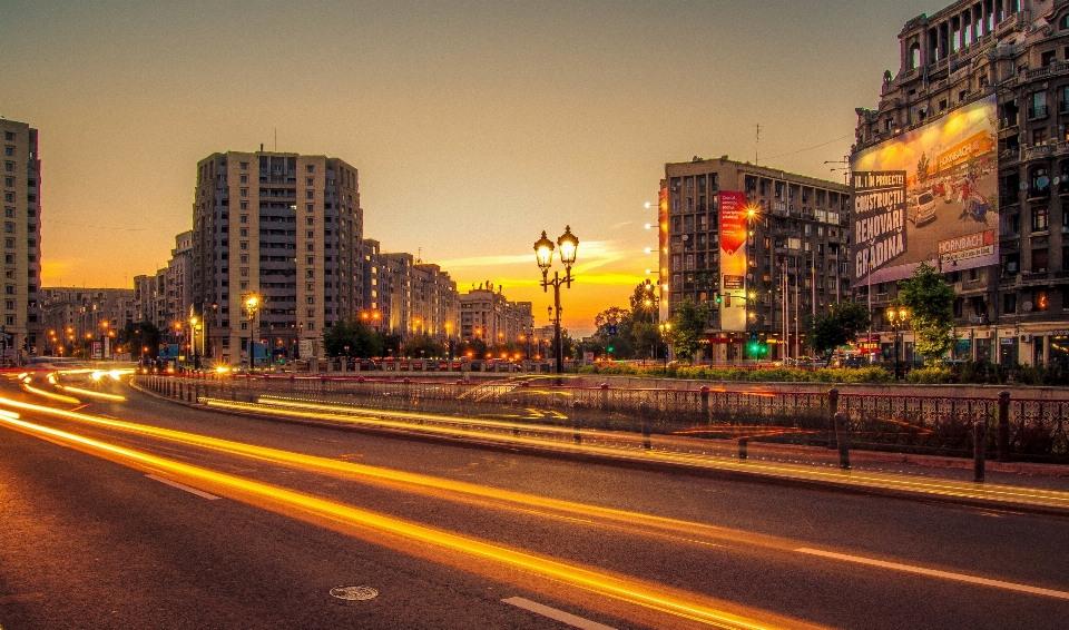 Horizont sonnenuntergang straße verkehr