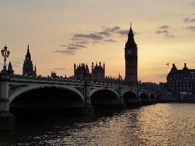 Sunset bridge skyline morning Photo