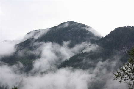 Foto Montagna nevicare nube nebbia