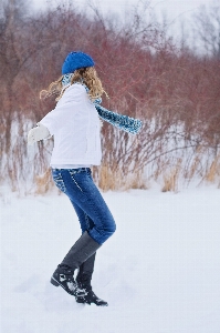 Snow winter woman young Photo