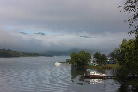 Water cloud boat lake Photo