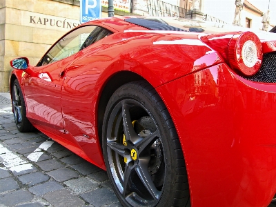 Car wheel red vehicle Photo