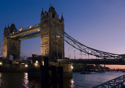 Sunset bridge river monument Photo