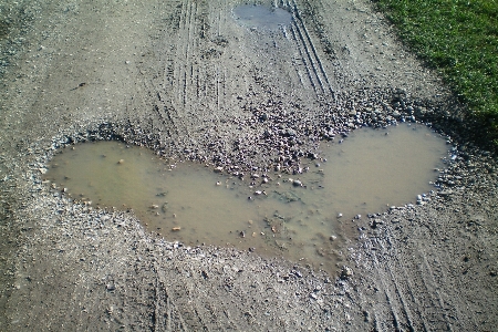 Water asphalt heart reflection Photo