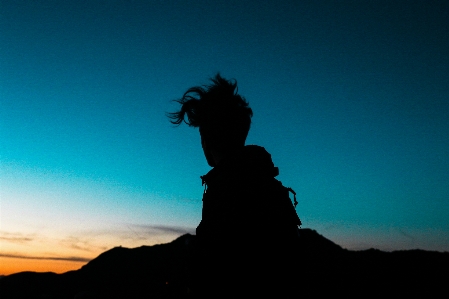 Horizon silhouette mountain cloud Photo