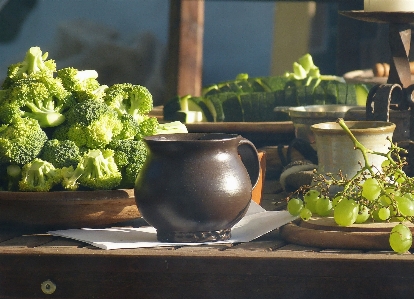 Foto Meja tanaman buah bunga