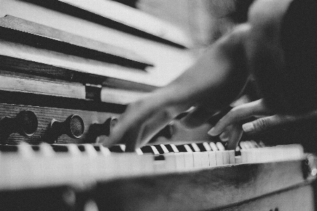 Hand person music black and white Photo