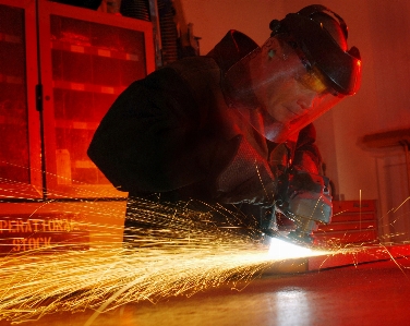 Man working light night Photo