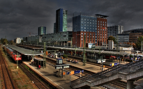 Track skyline traffic night Photo