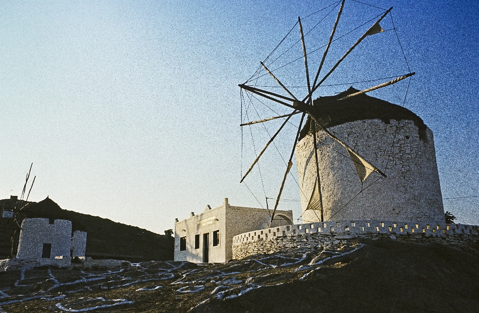 Arquitectura blanco molino viento