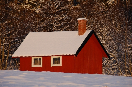 Foto Neve inverno madeira casa