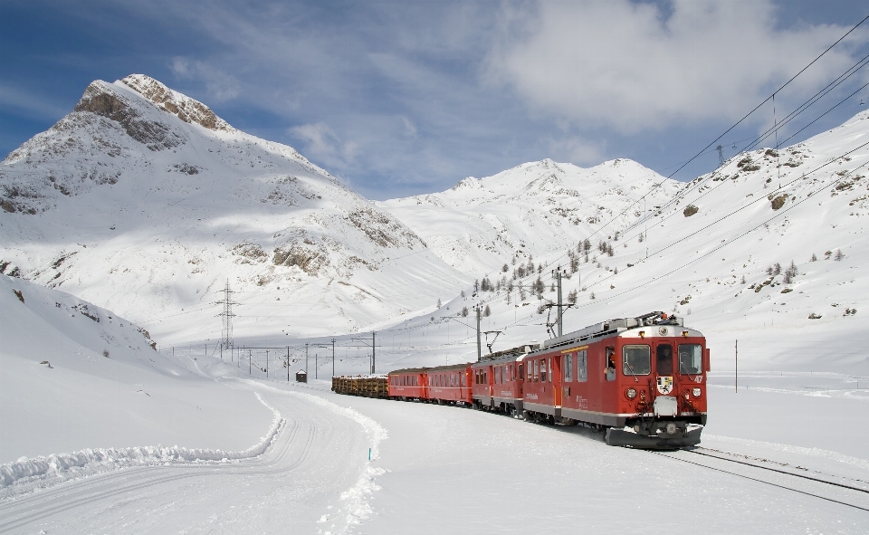 Mountain snow winter railway