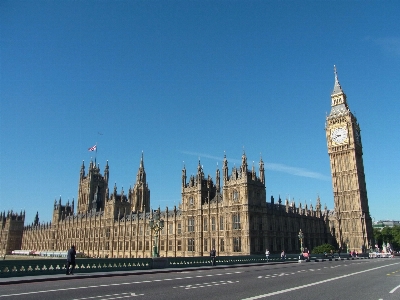 Skyline clock building city Photo