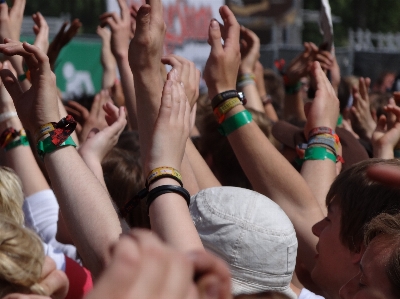 Hand people woman meadow Photo