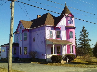 Architecture house purple town Photo