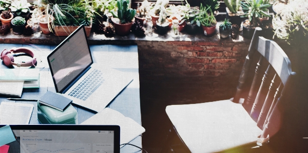 Laptop desk table chair Photo