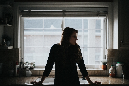 Woman white window female Photo