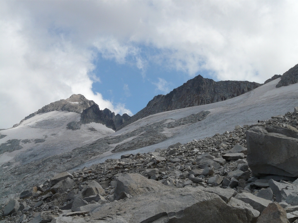 Wilderness walking mountain snow