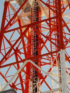 Architecture white red ferris wheel Photo