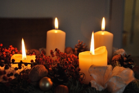 Red holiday candle christmas Photo