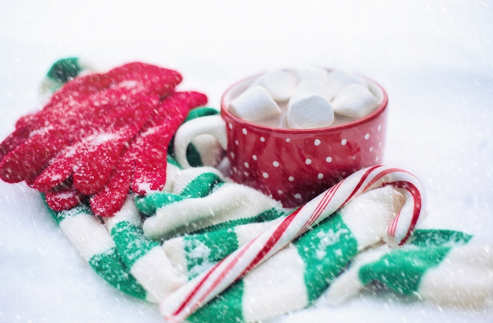 Neige hiver chaud tasse