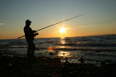 Man beach landscape sea Photo