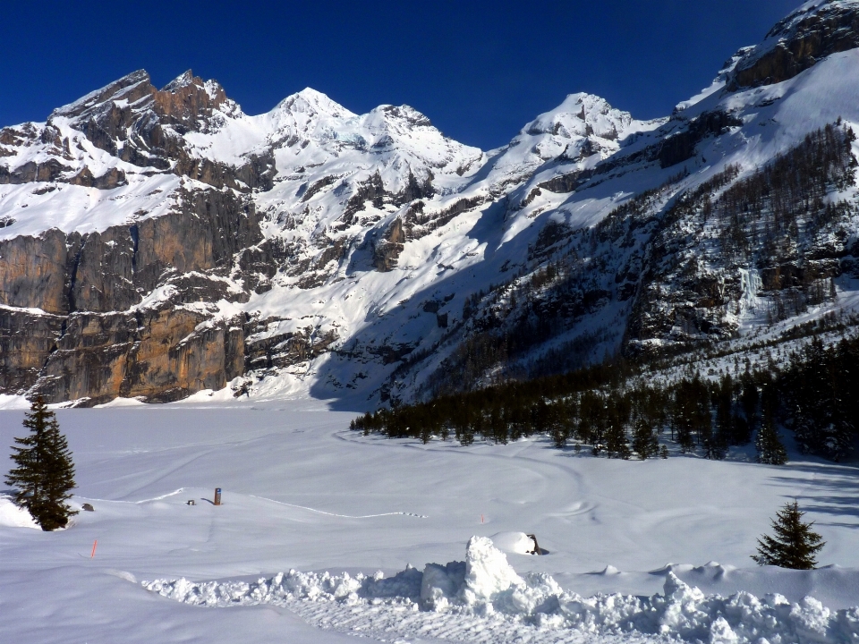 Paesaggio natura montagna nevicare