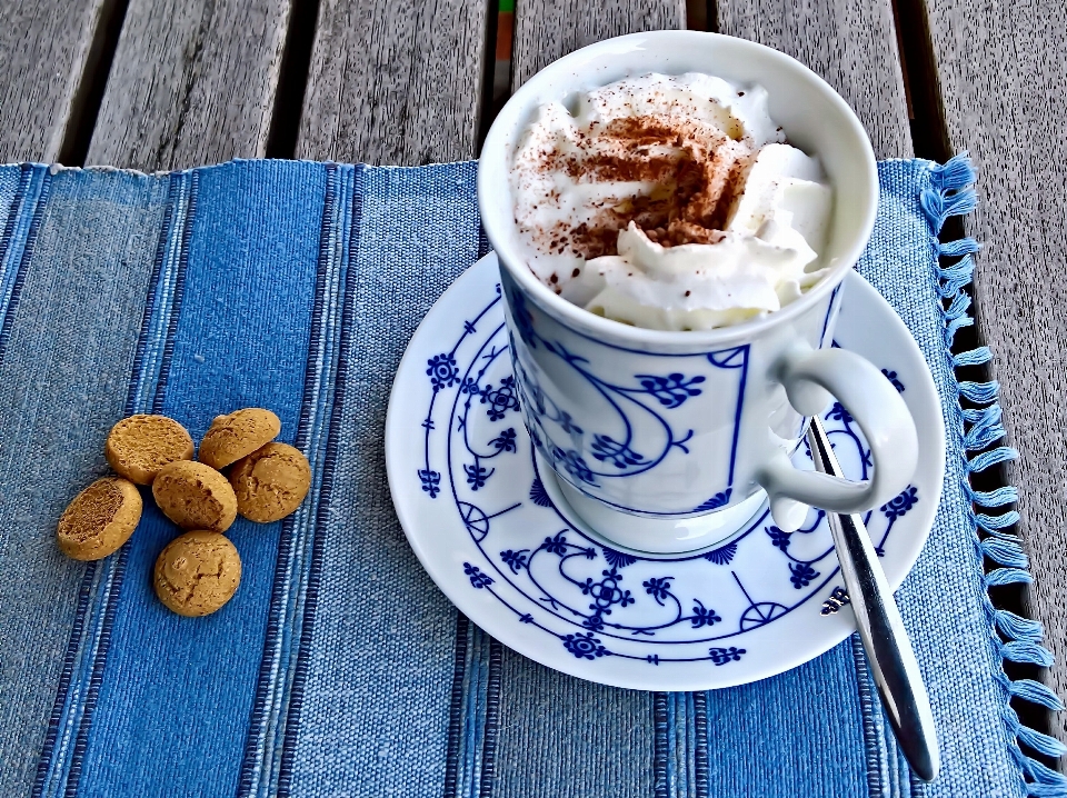 コーヒー 甘い ホットチョコレート
 皿