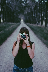 Water grass person girl Photo