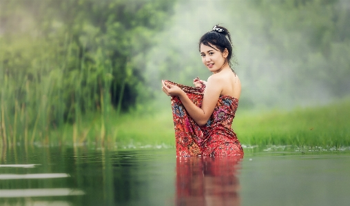 Water outdoor rock girl Photo