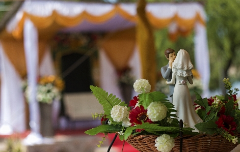 Flower golden wedding ceremony Photo