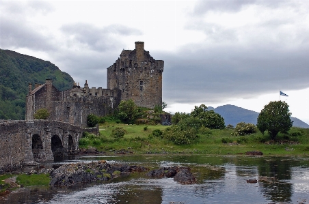 Foto Ponte edificio chateau
 fiume