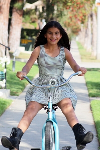 Foto Chica bicicleta vehículo juventud