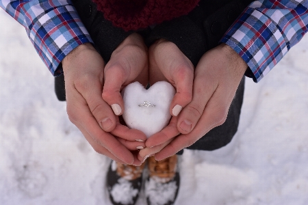 Hand man snow winter Photo