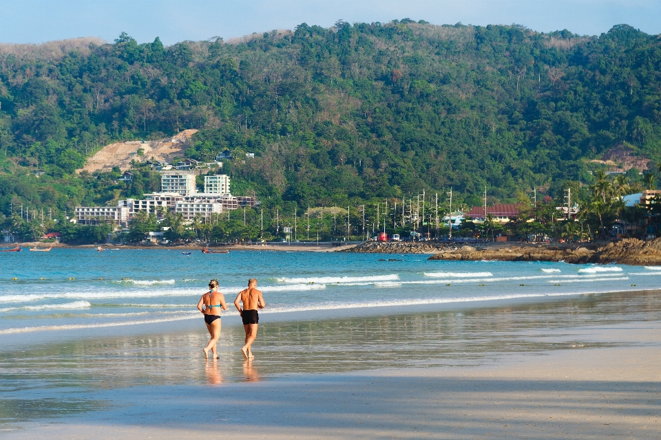 Man beach sea coast